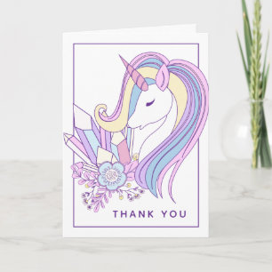 Carte Pastel Rainbow Unicorn   MERCI