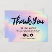 Carte Pastel Rainbow Watercolor Merci Média Insertion (Devant / Derrière)