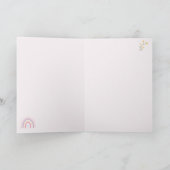 Carte Pastel Rainbows Girly Fleurs sauvages & Coeurs (Intérieur)