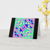 Carte Pastel Rangoli w/ Black Border 2 Diwali (Fleur jaune)