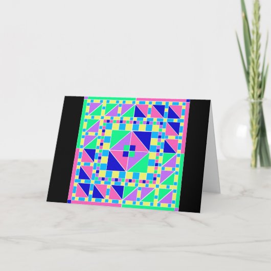 Carte Pastel Rangoli w/ Black Border 2 Diwali (Devant)