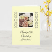 Carte Pastel rose à 80 ans de grand-mère (Fleur jaune)