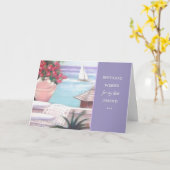 Carte Pastel Sea & Sailboat Anniversaire Voies (Fleur jaune)