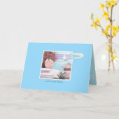 Carte Pastel Sea & Sailboat Joyeux anniversaire sur Blue (Fleur jaune)
