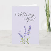 Carte Pastel Soft Lavender Flower Missing You Greeting (Devant)
