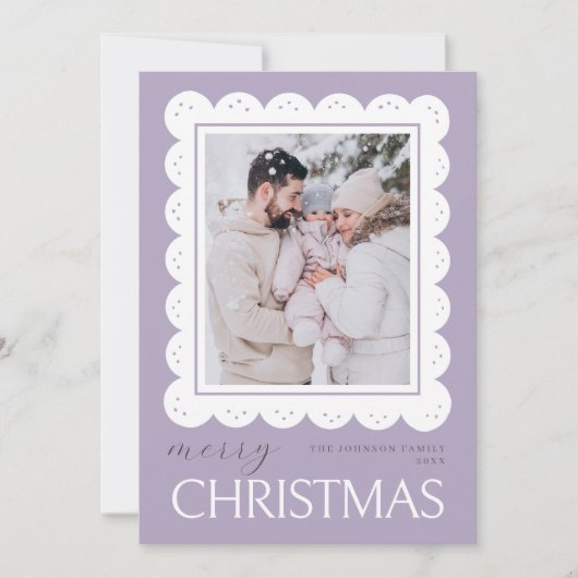 Carte Pastel Soft Light Lavender Joyeux Noël Photo (Devant)