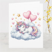 Carte Pastel Unicorn (Fleur jaune)