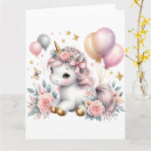 Carte Pastel Unicorn (Fleur jaune)