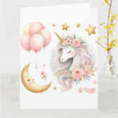 Carte Pastel Unicorn (Fleur jaune)