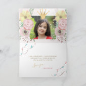 Carte Pastel unicorn filles anniversaire photo merci (Intérieur)