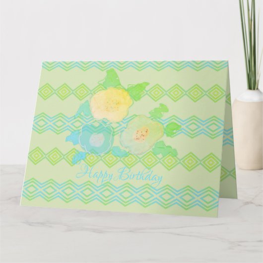 Carte Pastel Vert Et Jaune (Devant)