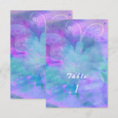 Carte Pastel Watercolor Butterfly Table Numéro (Devant / Derrière)