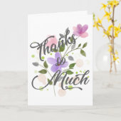 Carte Pastel Watercolor Flowers Merci beaucoup (Fleur jaune)