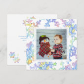 Carte Pastel Watercolor Winter Snowflake Photo Noël (Devant / Derrière)