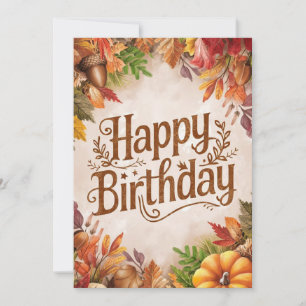Carte Pastel Whimsical Woods Automne Automne Happy Anniv