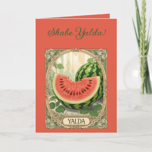 Carte Pastèque de Yalda pour la Nuit de Chelle Fruits