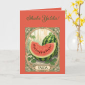 Carte Pastèque de Yalda pour la Nuit de Chelle Fruits (Fleur jaune)