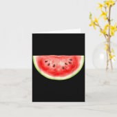 Carte Pastèque Eté Aquarelle Fruit Tranches Juteux (Fleur jaune)