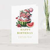 Carte Pastèque & Fleurs Personnalisé (Devant)