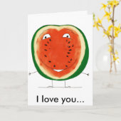 Carte pastèque, je t'aime... (Fleur jaune)