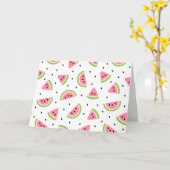 Carte Pastèque rose, Graines de pastèque, Motif d'été (Fleur jaune)