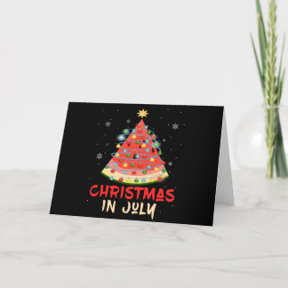 Carte Pastèque Sapin de Noël Noël en Juillet Eté