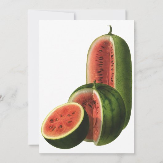 Carte Pastèques Vintage Haut Ronds, Fruits Alimentaires  (Devant)