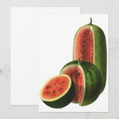 Carte Pastèques Vintage Haut Ronds, Fruits Alimentaires  (Devant / Derrière)