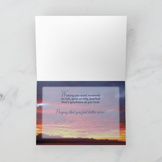 Carte Pasteur Bien, Écriture Coucher du soleil (Intérieur)