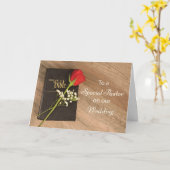 Carte Pasteur catholique Merci pour la Bible Mariage et  (Fleur jaune)