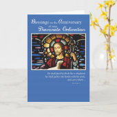 Carte Pasteur de l'anniversaire de l'ordination diaconiq (Fleur jaune)