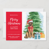 Carte Pasteur de Noël bon marché Santa Hat Tree Card (Devant)