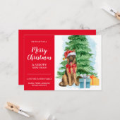 Carte Pasteur de Noël bon marché Santa Hat Tree Card (Devant/Arrière en situation)