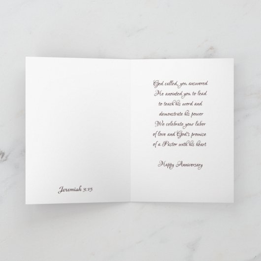 Carte Pasteur heureux d'anniversaire (Intérieur)