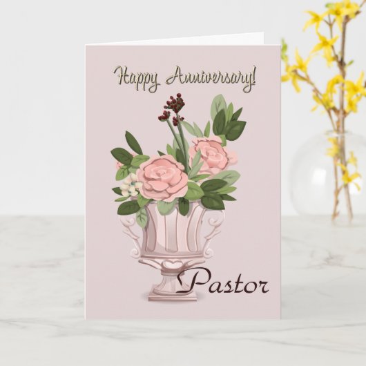Carte Pasteur heureux d'anniversaire (Fleur jaune)