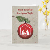 Carte Pasteur Noël Ornement avec Manger (Fleur jaune)