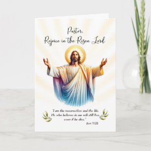 Carte Pasteur Pâques Jésus est ressuscité Réjouissez Écr