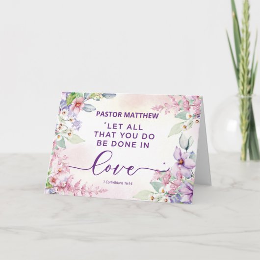 Carte Pasteur Religieux Saint Valentin Love Scripture (Devant)