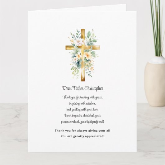 Carte Pastor Appreciation Thank You Card - Floral (Devant)