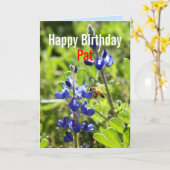 Carte Pat Texas Bluebonnet Joyeux anniversaire (Fleur jaune)