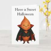 Carte Patate Douce Vampire Halloween (Fleur jaune)