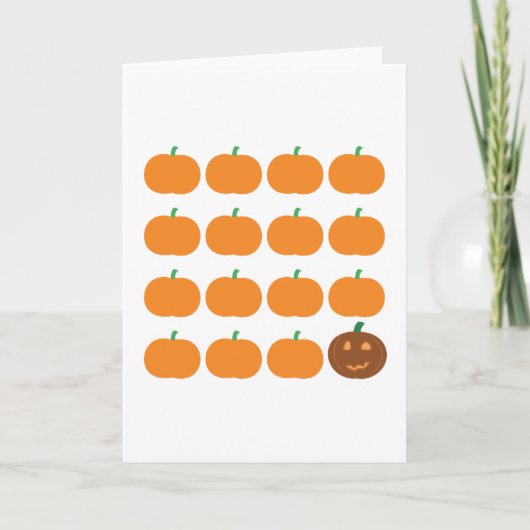 Carte Patch Citrouille d'Halloween mignon (Devant)