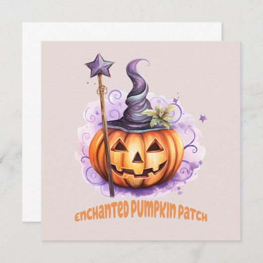 Carte Patch Citrouille enchanté - Joli Jack-o’-Lantern (Devant / Derrière)