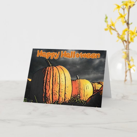 Carte Patch Citrouille Halloween (Fleur jaune)
