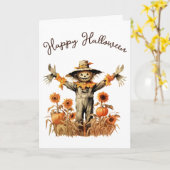 Carte Patch de citrouilles d'Halloween épouvantail vinta (Fleur jaune)
