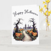 Carte Patch de citrouilles effrayantes vintage pour Hall (Fleur jaune)