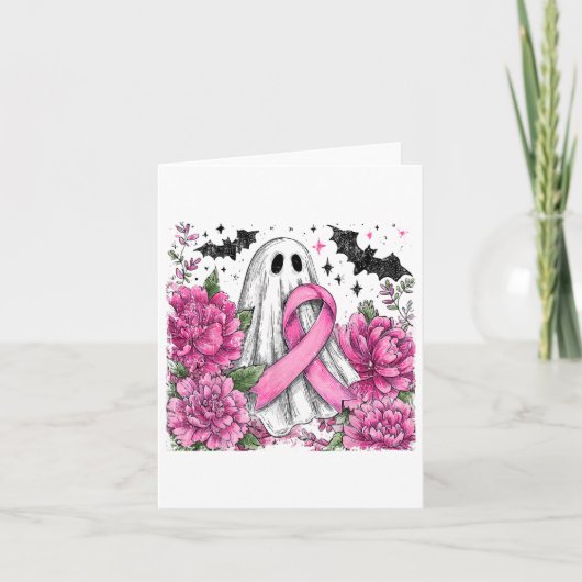 Carte Patchwork Coquette Bow Cancer du sein Fantôme Hall (Devant)