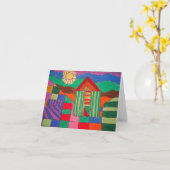 Carte "Patchwork Farm" (Patchwork Pastels et Stylo à hui (Fleur jaune)