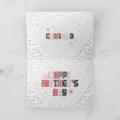 Carte Patchwork 'Grand-mère' sur la dentelle pour la fêt (Intérieur)