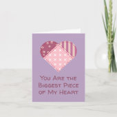 Carte Patchwork La plus grande pièce de mon coeur Valent (Devant)